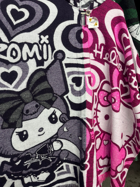 Hello Kitty & Kurumi  Alpaca Poncho