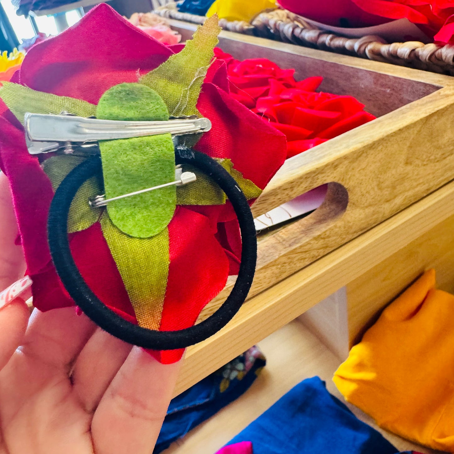 Burgundy  Roses Hair Elastic