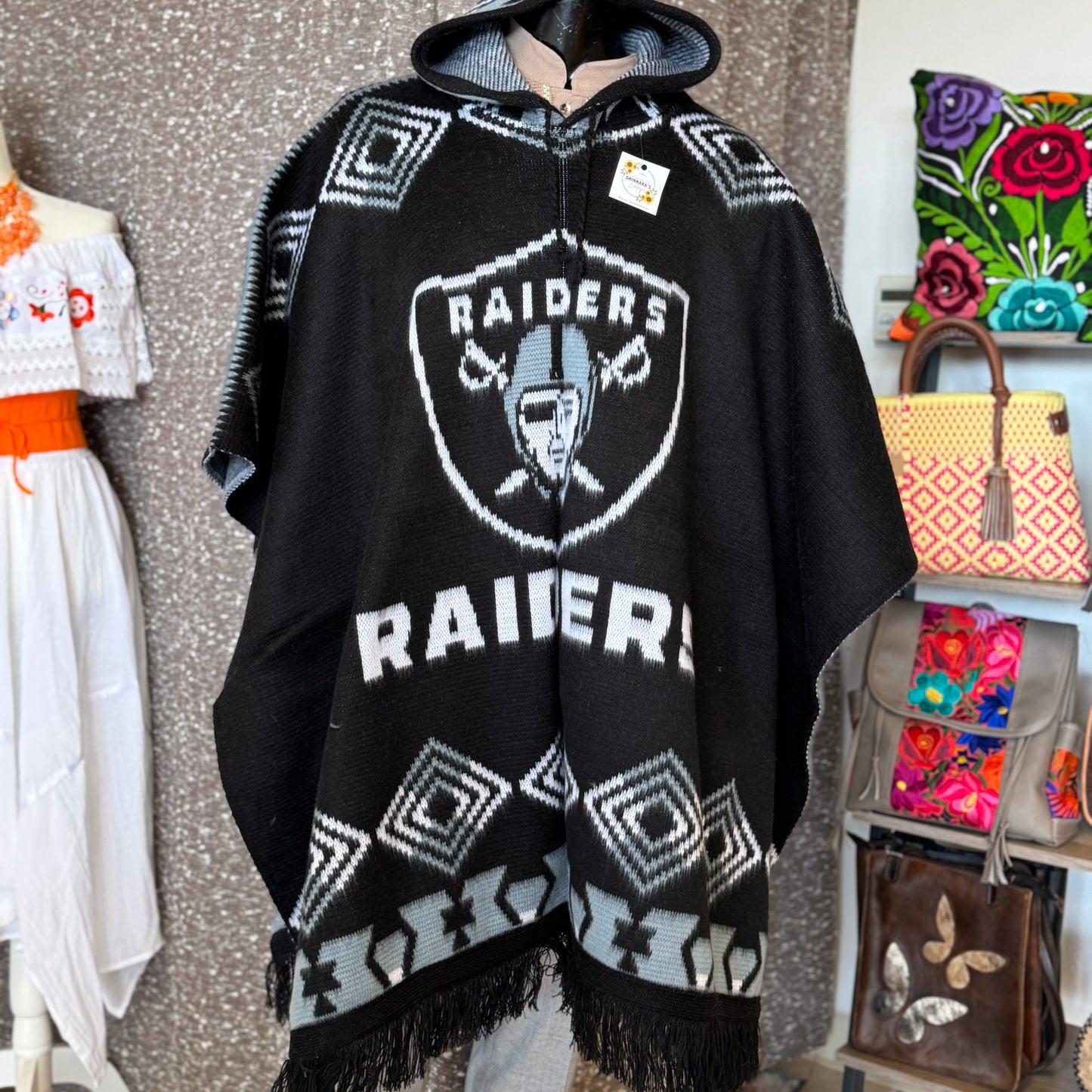 Raiders Alpaca Wool Poncho