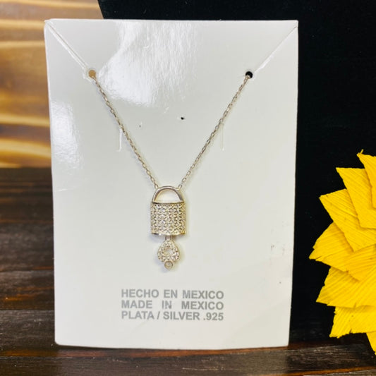 Silver Lock with a key